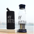 420ML 550ML MY BOTTLE insulated glass water tea bottle infuser with nylon sleeve.